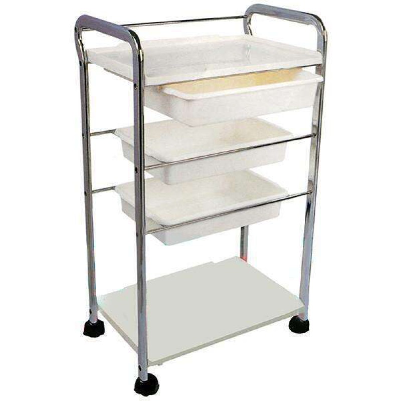 Cre8tion White Beauty Trolley, 3 Trays, 29026 BB (NOT Included Shipping Charge) 